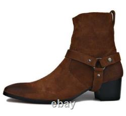 European Mens Real Leather Chelsea Boots Shoes Pointy Toe Formal Runway Party L