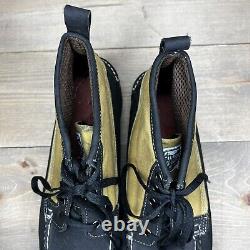 Filson X Sebago Chukka Boots Canvas Leather Wax Vibram Black Yellow Men's Sz 9.5