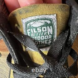 Filson X Sebago Chukka Boots Canvas Leather Wax Vibram Black Yellow Men's Sz 9.5