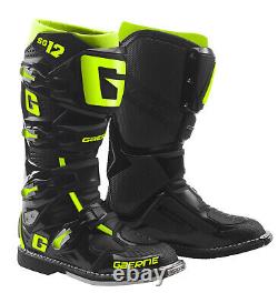 Gaerne Sg12 Boots Black/yellow Fluo Sz 8 2174-089-08 New