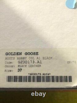 Golden Goose Women's HOBBY Leather Short Boots Size EU37 Black Belt Logo Used