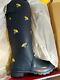 Joules Bee Print Welly Women Rubber Black Yellow Wellington Boots Us Size 4