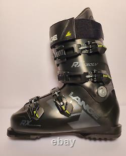 LANGE RX 130LV SIZE 27-27.5 SKI BOOTS BLACK YELLOW GREAT CONDITION with SWIX BAG