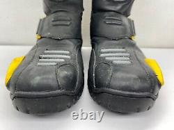 Men's Timberland Motorcycle Riding Boots Size 10M Black Yellow Discontinued USED