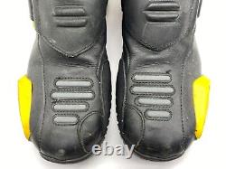 Men's Timberland Motorcycle Riding Boots Size 10M Black Yellow Discontinued USED