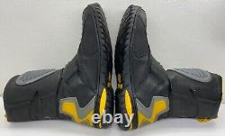 Men's Timberland Motorcycle Riding Boots Size 10M Black Yellow Discontinued USED