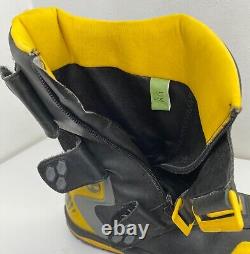 Men's Timberland Motorcycle Riding Boots Size 10M Black Yellow Discontinued USED