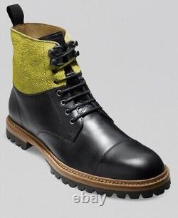 Mens Best Black Outerwear Lace Up Ankle High Rubber Sole Handmade Boot
