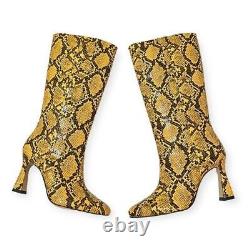 NIB Chelsea Paris Queen Boots, Yellow Snake Print, Size 37EU