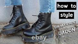 NIB Dr. Martens Jadon Ankle-High Polished Smooth Leather 8-Eye Boot 15265001