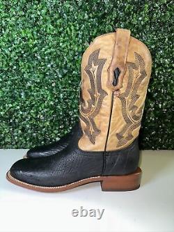 NWOB Corral Black/Honey Ostrich Embroidery Square Toe Western Boots Men's 11 EE