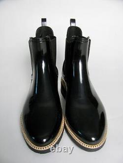 New Lemon Jelly Ava Rubber Boots Black Gloss Chelsea Slip On Ladies Rain Shoe-40