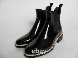 New Lemon Jelly Ava Rubber Boots Black Gloss Chelsea Slip On Ladies Rain Shoe-40
