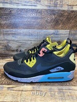 Nike Air Max 90 Sneaker Boots Mens Size 9.5 616314-001 gray Blue Yellow