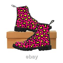 Pink and Yellow Safari Print Canvas Boots
