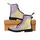 Purple Yellow And Pink Marble Women's Canvas Boots