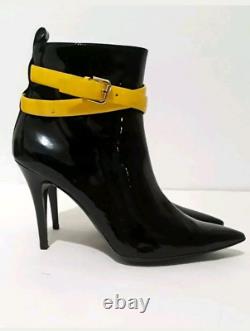 Ralph Lauren Italian Made Purple Label Black/yellow Patent Ankle Boot Sz 11b
