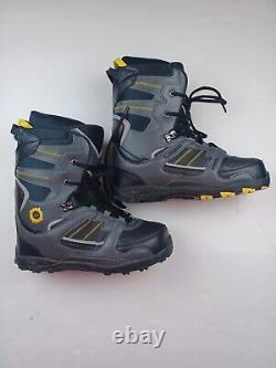 Ski-Doo BRP Snowmobile Holeshot Boots Size 12 Lace up Black Yellow Reflective