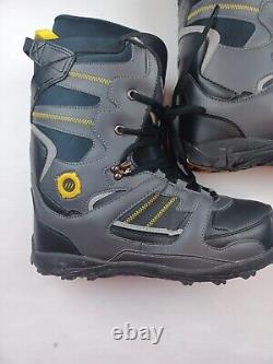 Ski-Doo BRP Snowmobile Holeshot Boots Size 12 Lace up Black Yellow Reflective