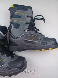 Ski-Doo BRP Snowmobile Holeshot Boots Size 12 Lace up Black Yellow Reflective