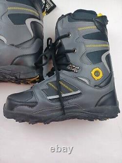 Ski-Doo BRP Snowmobile Holeshot Boots Size 12 Lace up Black Yellow Reflective