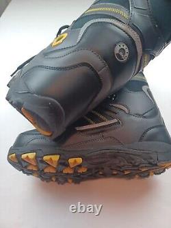 Ski-Doo BRP Snowmobile Holeshot Boots Size 12 Lace up Black Yellow Reflective