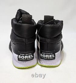 Sorel Out N About III Puffy Zip Boot Black Yellow Women's Size 8 Black EUC