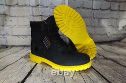TIMBERLAND Women's Heritage 6 Premium Boot Black Nubuck/Yellow 0A5Q96