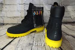 TIMBERLAND Women's Heritage 6 Premium Boot Black Nubuck/Yellow 0A5Q96