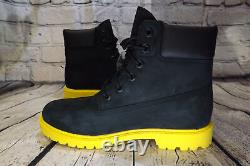 TIMBERLAND Women's Heritage 6 Premium Boot Black Nubuck/Yellow A5Q96 Size 9