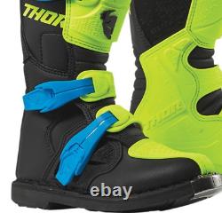 Thor MX Blitz XP Youth Dirt Bike Motocross Boots Kids Off Road Flo /black NEW