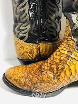 Tony Lama Snakeskin Leather Cowboy Boots 8 D Made In USA