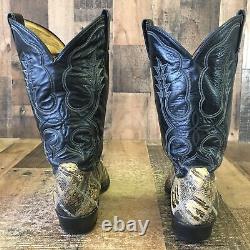 Tony Lama Vtg Gold Label Patchwork Lizard Cowboy Boots Mens 11 D