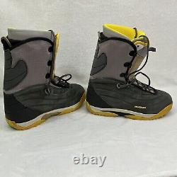 Vintage Burton Freestyle Snowboard Soft Boots Charcoal Black & Yellow Men's 11