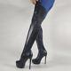 Women Thigh High Boots Side Zip Platform Cosplay Over Knne Boots Shoes Plus Size