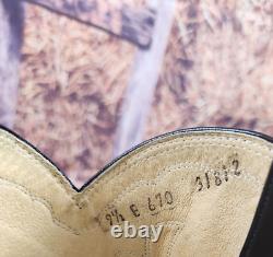 Women's Cowboy Western Boots Handmade San Diego 9.5 E Yellow Suede and Black