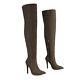 Womens Autumn Pointed Toe High Heels Side Zip Casual Sexy Over The Knee Boots