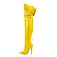 Womens Pu Leather Pointed Toe Back Zipper High Heels Party Over The Knee Boots