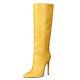 Womens Pointed Toe High Heels Winter Knee High Boots Runway Party Stiletto Shoes