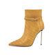 Womens Real Leather Pointed Toe High Heels Side Zip Casual Ankle Boots Us 6-11.5